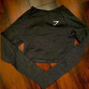 Gym shark long sleeve crop top